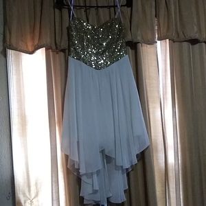 Gold Sequined Prom Dress